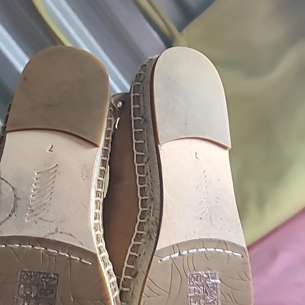 Paige Copa Flat Espadrille Camel Suede Shoes-SZ 7